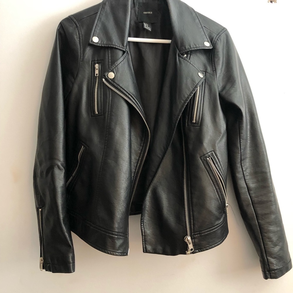 Black leather jacket